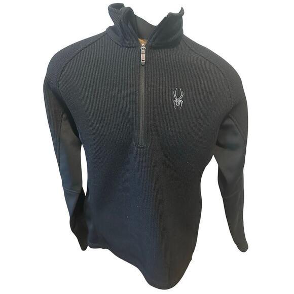 Spyder Core Black Half ZIP Mens Large Sweater - Picture 1 of 5